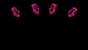 Colorful Modern Neon Light Arrows. Led Light Arrows Illustration. Glowing Neon Light Arrows Signs in Violet Color. Isolated Digital Design Element. Futuristic laser background. Seamless Loop Arrows. - Powered by Shutterstock - Get 15% off with code: PIKWIZARD15