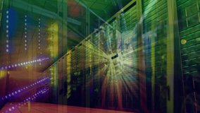 Animation of glowing cube over server room. global technology, connections and data processing concept digitally generated video. - Powered by Shutterstock - Get 15% off with code: PIKWIZARD15