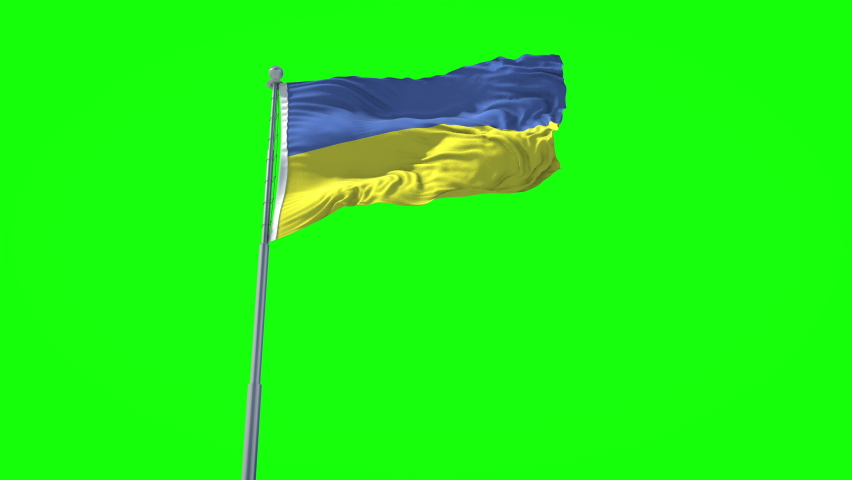 Ukraine Flag Waving Slow Motion on the green background perfect for easy keying. Ukraine  Flag flies. National Day Celebration Democracy independence and election day. Patriotic symbol of Ukraine | Shutterstock HD Video #1087573109