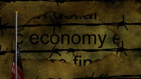 USA flag on pole against bad economy - Powered by Shutterstock - Get 15% off with code: PIKWIZARD15