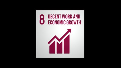 8 Decent Work and Economic Growth Targets icons Motion Graphic Animation SDGs 17 Global Goals With Alpha Channel