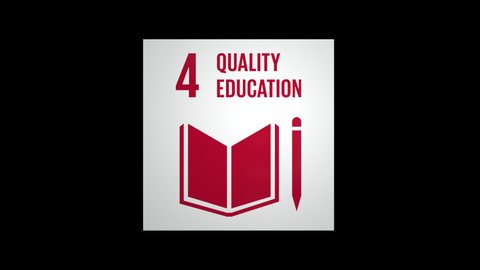 4 Quality Education Targets icons Motion Graphic Animation SDGs 17 Global Goals With Alpha Channel
