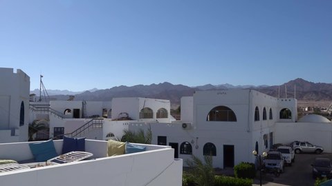 View of a small village resort in dahab sinai egypt 4k