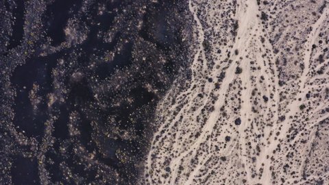 Bird's eye view Mojave desert landscape