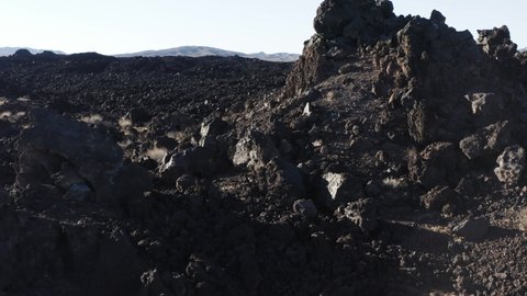 Rocky landscape in Cima Dome and volcanic field, South California, Mojave desert