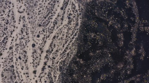 Aerial view patterns found nature in the Mojave desert landscape 