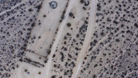 Birds eye view patterns in nature sandy soil at Mojave Desert, California