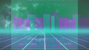 Animation of screen with glitch over city in metaverse space. global computers, data processing, digital interface and technology concept digitally generated video. - Powered by Shutterstock - Get 15% off with code: PIKWIZARD15