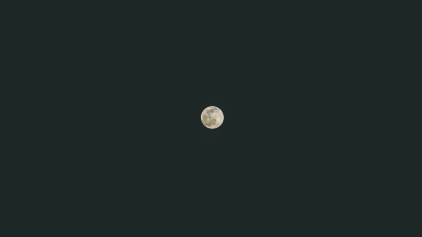 Full moon time lapse in dark night. 4K moon movement. | Shutterstock HD Video #1087610015