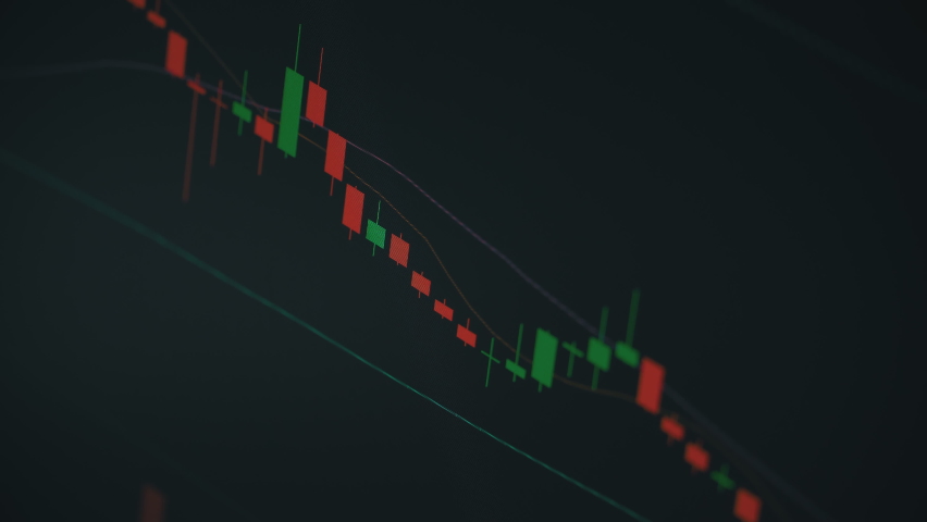Business candlestick chart for investment trading in the stock market. Cryptocurrency chart, bitcoin online. Eth and btc quotes on the exchange. Bull market graphic abstract design trend.