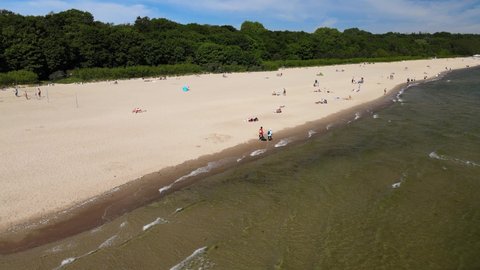 Holidays, Baltic Sea, sandy beach and beach volleyball