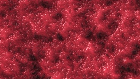 Red lava with fractal noise with suspended particles and red liquid flow