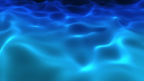 Wavy blue water surface moves smoothly
