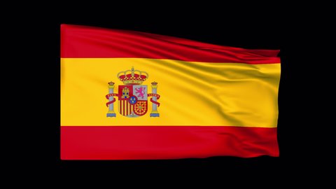 A beautiful view of Spanish flag video. Wonderful shiny flag. Sign of Spain. Background, Looped, Flag HD resolution. Spanish flag Closeup. Full HD vide.