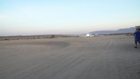 Dune Buggies racing through the desert at Anza Borrego