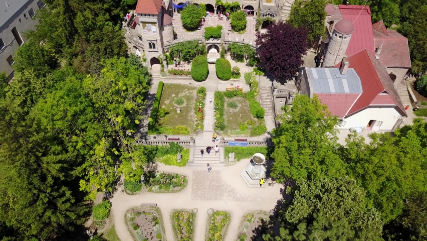 Cinematic aerial drone 4K video of the The Bory-castle
