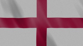 England flag 4k video, motion animation realistic with fabric texture, perfect for background.