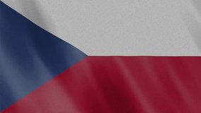 Czech Republic flag 4k video, motion animation realistic with fabric texture, perfect for background.