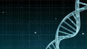 Animation of clock moving and scope scanning over dna strand. science and digital interface concept digitally generated video. - Powered by Shutterstock - Get 15% off with code: PIKWIZARD15