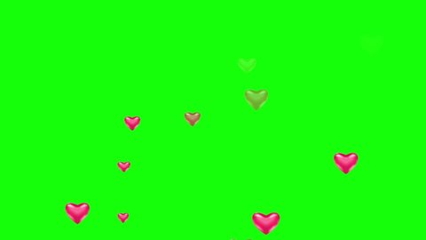 Flying Kiss Heart Vector Shape with Wings For Valentine's Green Screen Chrome