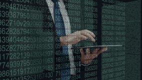 Animation of data processing over businessman in server room. global connections, business, digital interface, technology and networking concept digitally generated video. - Powered by Shutterstock - Get 15% off with code: PIKWIZARD15