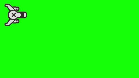 
an animated video design or footage of a fighter plane game from the 90s on a green screen