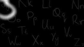 Animation of moving mathematical formulas over blackboard. science, education and learning concept digitally generated video.