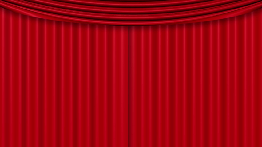 Velvet Cloth Stage  luxury silk red Curtain open on green screen Background. Curtain For theater, opera, show, stage scenes.4K video seamless  animation Royalty-Free Stock Footage #1087708070