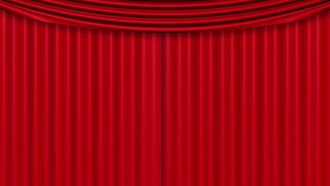 Velvet Cloth Stage  luxury silk red Curtain open on green screen Background. Curtain For theater, opera, show, stage scenes.4K video seamless  animation