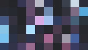 Pixelated blinking background, seamless loop. Motion. Screen of many squares blinking and changing color.