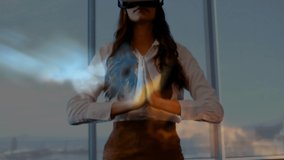 Animation of financial data processing over caucasian businesswoman in office. global business, data processing and digital interface concept digitally generated video. - Powered by Shutterstock - Get 15% off with code: PIKWIZARD15