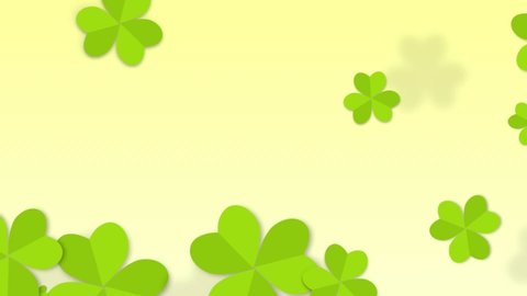 St. Patrick's animated clovers against a white background. For use as a general backdrop, design element or as an overlay for placement of text or other copy.