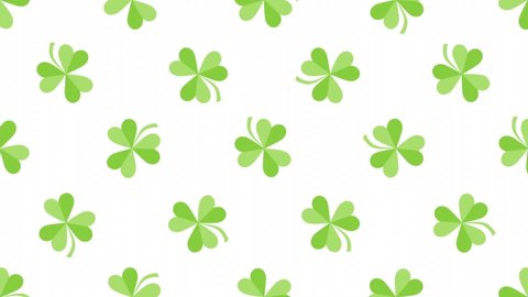 St. Patrick's animated clovers against a white background. For use as a general backdrop, design element or as an overlay for placement of text or other copy.