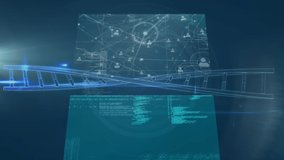 Animation of data processing and dna strand over dark background. global technology, digital interface and connections concept digitally generated video. - Powered by Shutterstock - Get 15% off with code: PIKWIZARD15