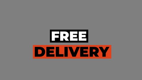 free delivery fast delivery order now word animation motion graphic video with Alpha Channel, transparent background use for website banner, coupon,sale promotion,advertising, marketing