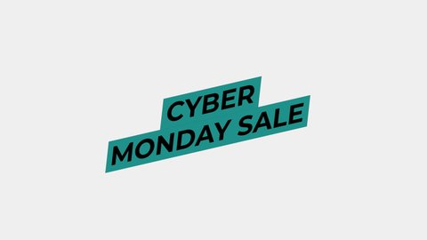 cyber monday sale word animation motion graphic video 