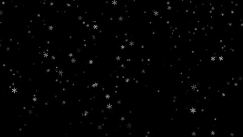 Snowfall On Dark Background, Winter And Christmas Snow Flakes Background Video