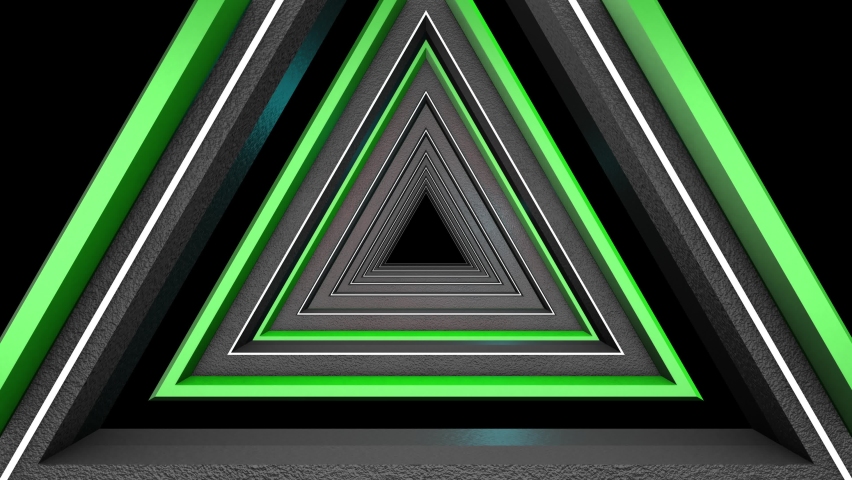 eautiful Trigon Tunnel Travel Animation - Futuristic Lights Loop
