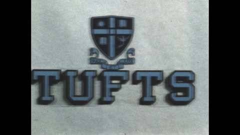 1950s: Tufts University crest. Princeton University crest. Classroom.