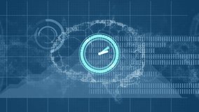 Animation of moving clock over digital brain. global business, data processing and digital interface concept digitally generated video. - Powered by Shutterstock - Get 15% off with code: PIKWIZARD15