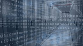 Animation of graph and binary coding over server room. global connections, technology, data processing and digital interface concept digitally generated video. - Powered by Shutterstock - Get 15% off with code: PIKWIZARD15