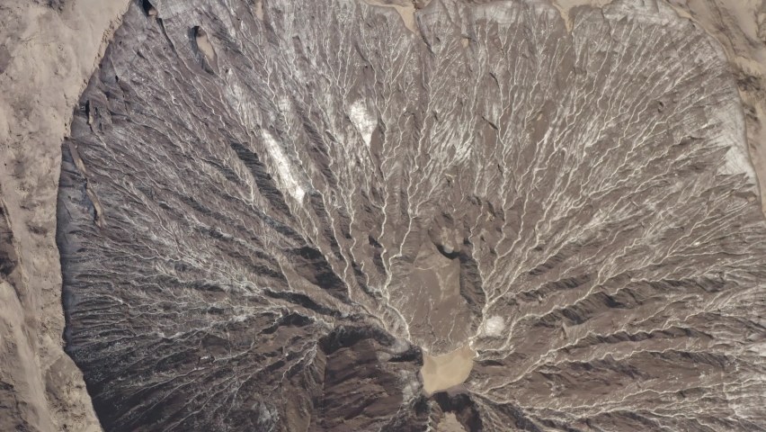 Caldera Of The Katla Volcano During Summer From Above. - aerial ascend, top down