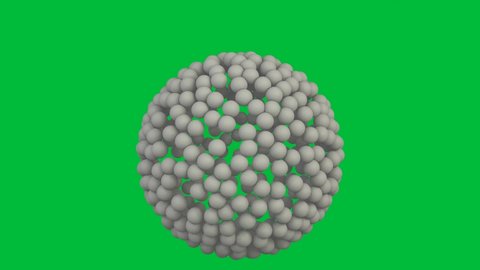 3D Rendered- Animation of Morphing Golf Balls - Letter N