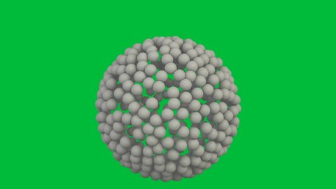 3D Rendered- Animation of Morphing Golf Balls - Letter L