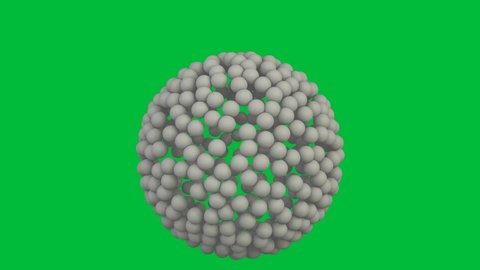 3D Rendered- Animation of Morphing Golf Balls - Letter P