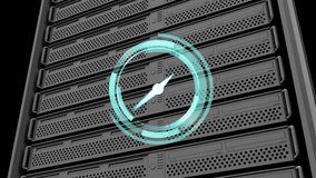 Animation of clock moving over server room. technology, connections and digital interface concept digitally generated video. - Powered by Shutterstock - Get 15% off with code: PIKWIZARD15