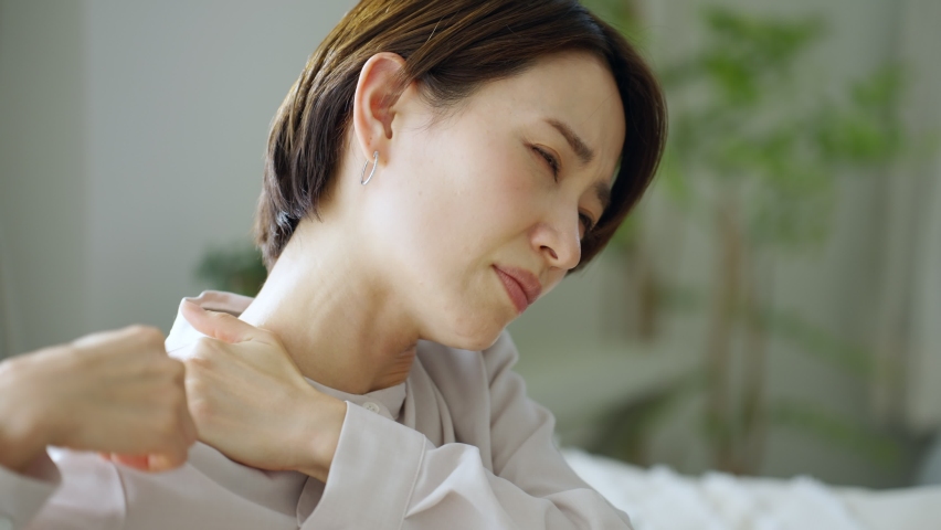 Asian woman in poor health | Shutterstock HD Video #1087785959