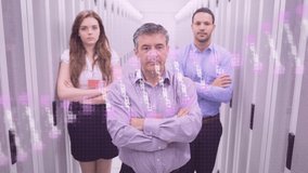 Animation of dna strand over diverse people in server room. global connections, technology, data processing and digital interface concept digitally generated video. - Powered by Shutterstock - Get 15% off with code: PIKWIZARD15