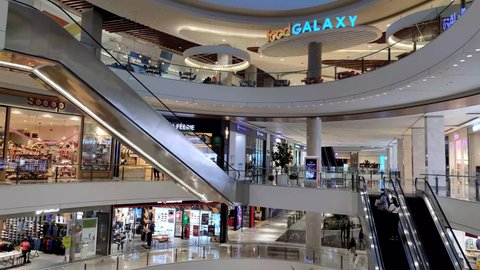 Surabaya, Indonesia - Feb 20 2022 : Galaxy Mall 3 at Surabaya city third floor view 