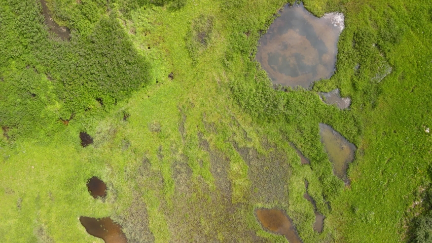 Top down view of east river basin in Colorado rocky mountains near Crested Butte.